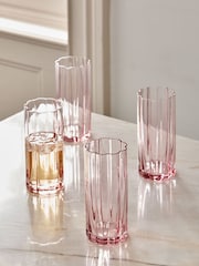 Ottilie Pink Tumbler Glasses Set of 4 Tall Tumbler Glasses - Image 1 of 4