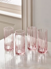 Ottilie Pink Tumbler Glasses Set of 4 Tall Tumbler Glasses - Image 2 of 4