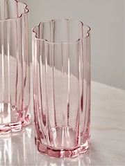 Ottilie Pink Tumbler Glasses Set of 4 Tall Tumbler Glasses - Image 3 of 4