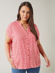 Evans Curve Zig Zag Print Blouse - Image 1 of 4