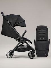 Silver Cross Black Clic Compact Pushchair and Footmuff Bundle - Image 1 of 6