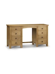 Julian Bowen Brown Marlborough Twin Pedestal Dressing Table - Image 1 of 4