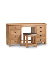 Julian Bowen Brown Marlborough Twin Pedestal Dressing Table - Image 2 of 4
