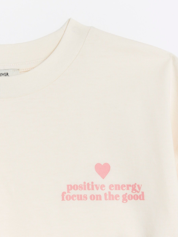 River Island Grey Girls 100% Cotton Crop T-Shirts 2 Pack - Image 2 of 3