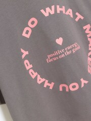 River Island Grey Girls 100% Cotton Crop T-Shirts 2 Pack - Image 3 of 3