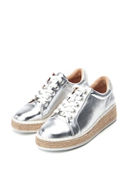 srebrna (barva); srebro - Moda in Pelle Breely Mini čevlji s polno peto Woven Sole Športni copati - Slika 2 iz 4