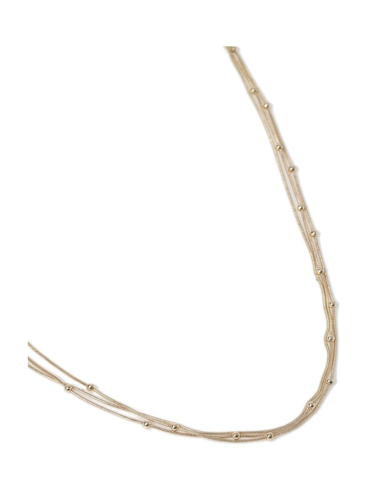 Aela Gold Tone 3 Row Ball Chain Necklace - Image 2 of 2
