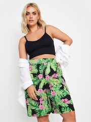 Yours Curve Black Light Jersey Shorts - Image 1 of 5