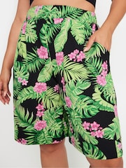 Yours Curve Black Light Jersey Shorts - Image 4 of 5