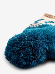 Blue Fairisle Pattern Hat And Mittens Set (3mths-10yrs) - Image 3 of 3