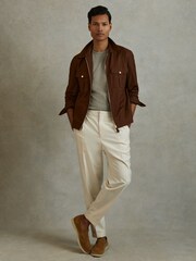 Reiss Vetiver Caspian Mercerised Cotton Crew Neck T-Shirt - Image 3 of 5