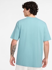 Nike Denim Turq Sportswear Premium Oversized Essentials 100% Cotton T-Shirt - Image 2 of 3
