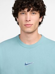 Nike Denim Turq Sportswear Premium Oversized Essentials 100% Cotton T-Shirt - Image 3 of 3