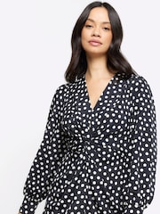 River Island Black Knot Detail Mini Dress - Image 4 of 6