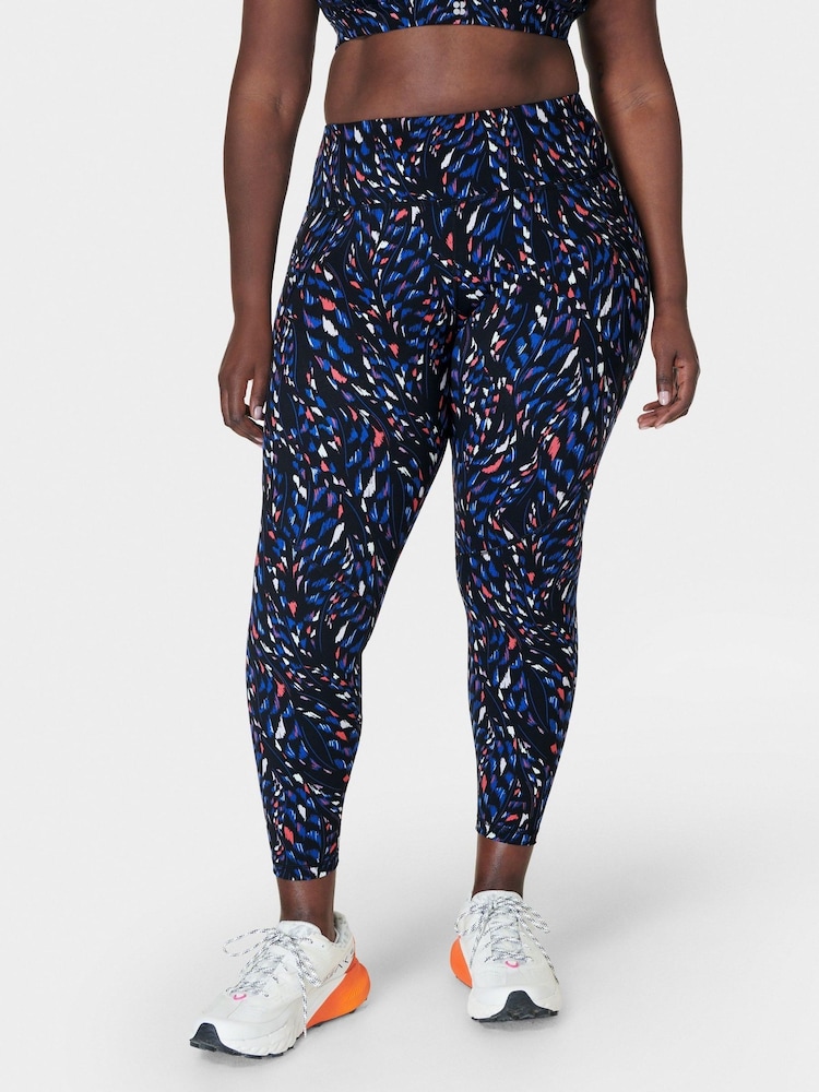 Sweaty Betty Black Coral Texture Print 7/8 Length Aerial Core Workout Leggings - Image 1 of 8