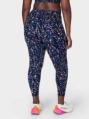Sweaty Betty Black Coral Texture Print 7/8 Length Aerial Core Workout Leggings - Image 2 of 8