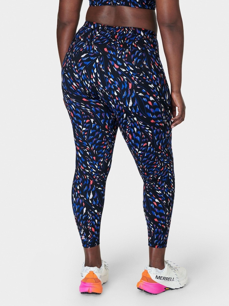 Sweaty Betty Black Coral Texture Print 7/8 Length Aerial Core Workout Leggings - Image 2 of 8