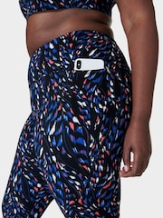 Sweaty Betty Black Coral Texture Print 7/8 Length Aerial Core Workout Leggings - Image 3 of 8