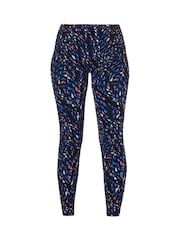Sweaty Betty Black Coral Texture Print 7/8 Length Aerial Core Workout Leggings - Image 8 of 8
