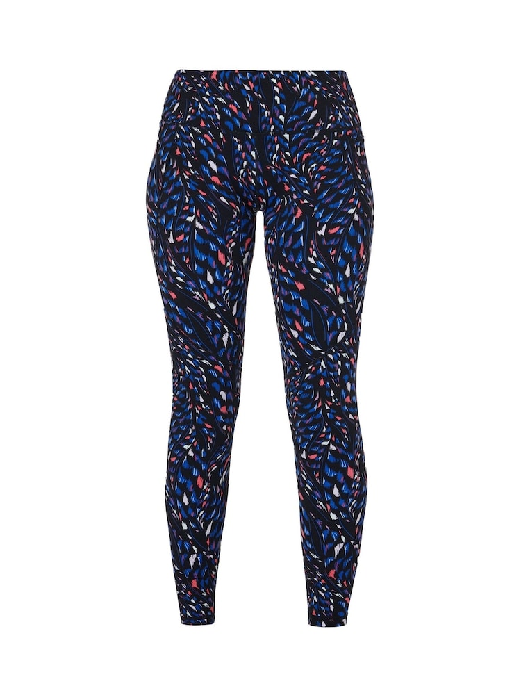 Sweaty Betty Black Coral Texture Print 7/8 Length Aerial Core Workout Leggings - Image 8 of 8