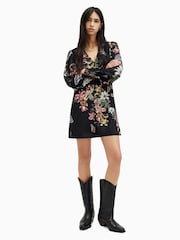 AllSaints Black Auden Sanibel Dress - Image 3 of 6