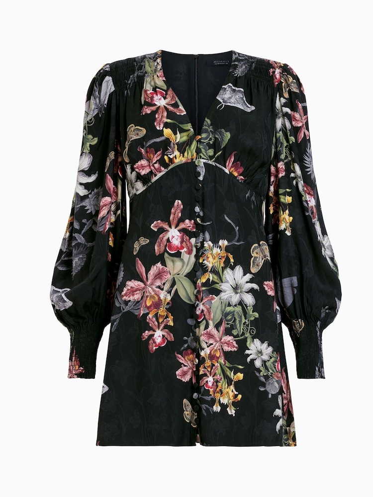AllSaints Black Auden Sanibel Dress - Image 6 of 6