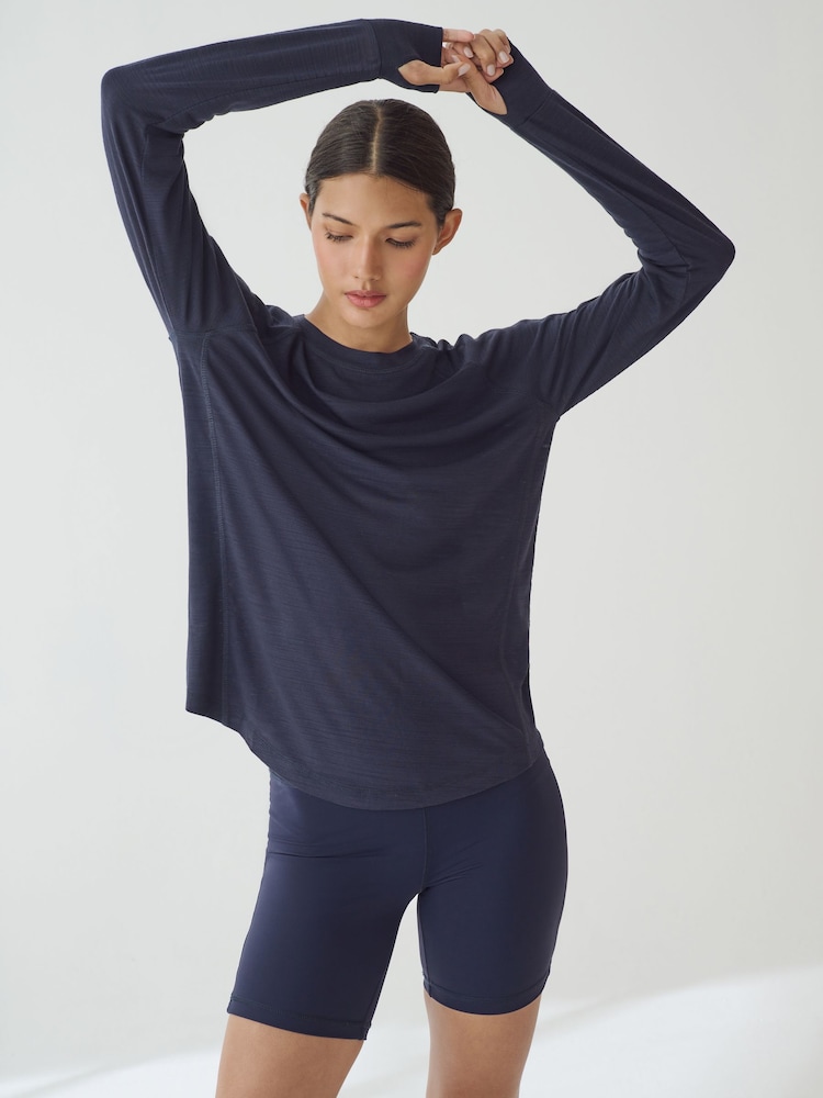Navy/Red Active Lightweight Long Sleeve Tops 2 Pack - Image 2 of 11