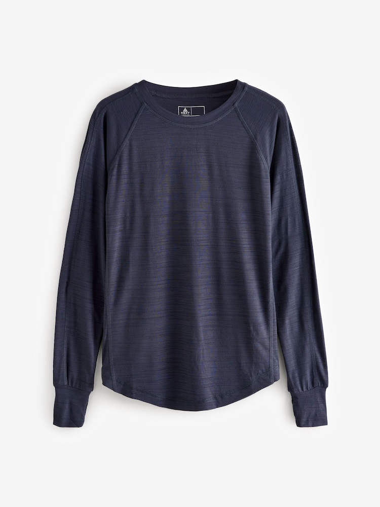 Navy/Red Active Lightweight Long Sleeve Tops 2 Pack - Image 8 of 11