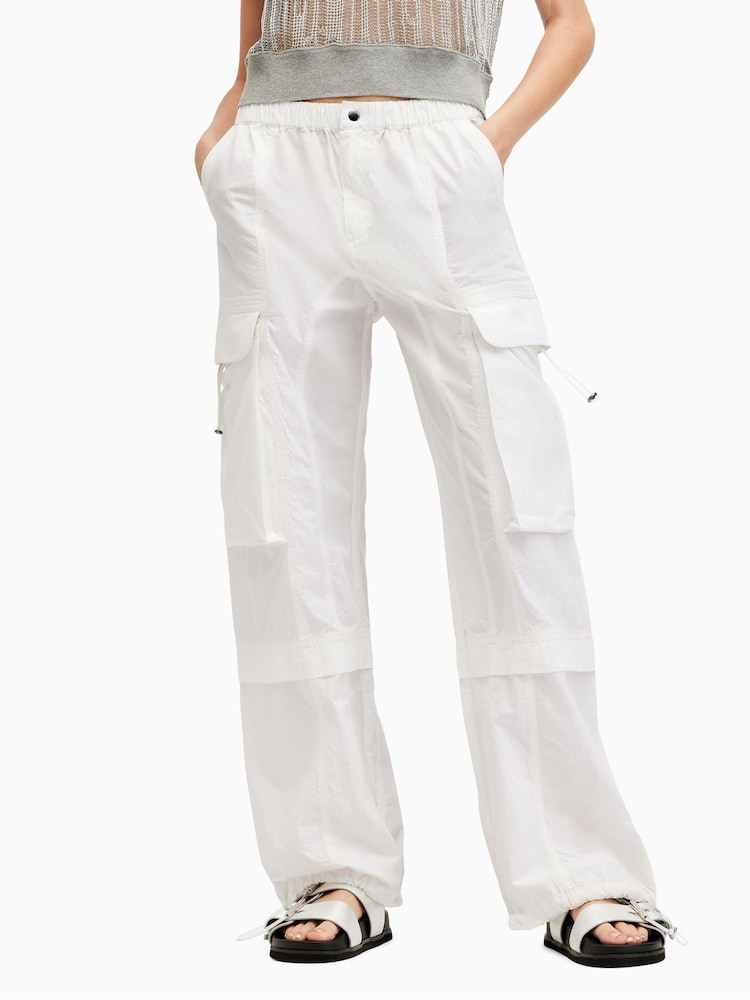 AllSaints White 100% Cotton Barbara Trousers - Image 2 of 7