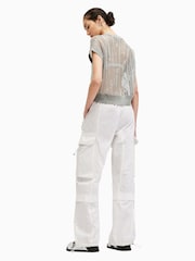 AllSaints White 100% Cotton Barbara Trousers - Image 6 of 7