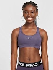 Пурпурный изюм - Nike бюстгальтер с логотипом-галочкой Dri-FIT - Изображение 1 из 7