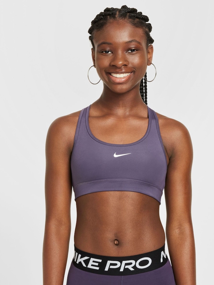 Пурпурный изюм - Nike бюстгальтер с логотипом-галочкой Dri-FIT - Изображение 1 из 7
