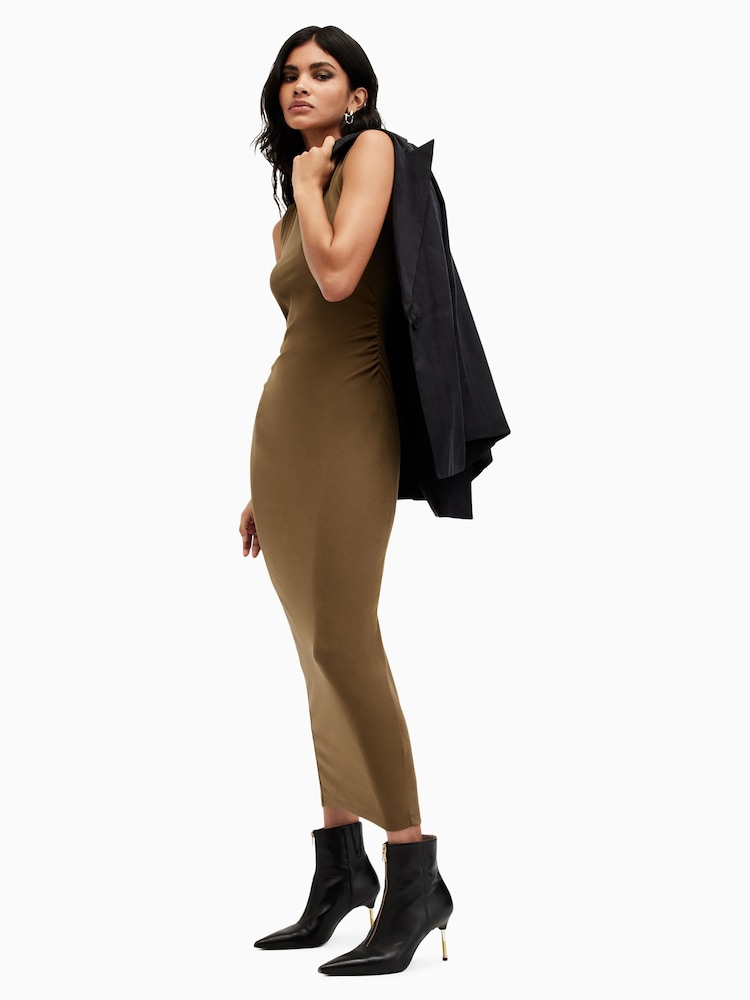 AllSaints Green Katarina Dress - Image 4 of 8