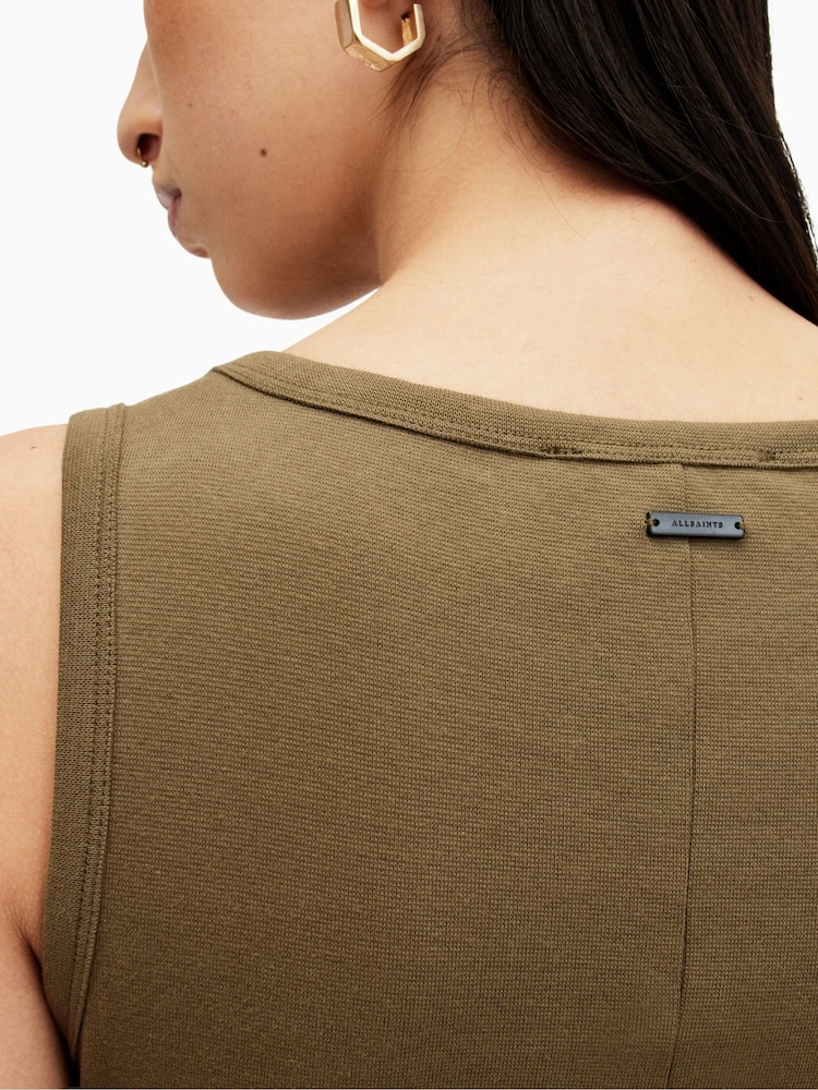 AllSaints Green Katarina Dress - Image 5 of 8
