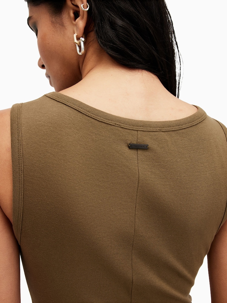 AllSaints Green Katarina Dress - Image 6 of 8