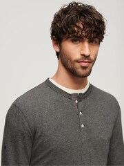 Superdry Grey 100% Cotton Long Sleeve Jersey Grandad Top - Image 3 of 6