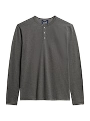 Superdry Grey 100% Cotton Long Sleeve Jersey Grandad Top - Image 4 of 6