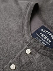 Superdry Grey 100% Cotton Long Sleeve Jersey Grandad Top - Image 6 of 6