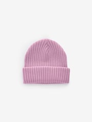 Lilac Purple Rib Beanie Hat (1-16yrs) - Image 2 of 3