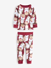 Red Reindeer 100% Cotton Single Christmas Pyjamas (9mths-10yrs) - Image 4 of 8