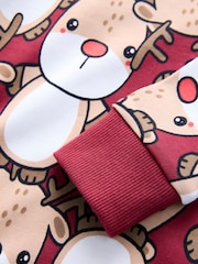 Red Reindeer 100% Cotton Single Christmas Pyjamas (9mths-10yrs) - Image 8 of 8