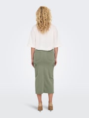 ONLY Green Utility Midi Skirt With Front Split - Image 4 of 8