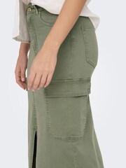 ONLY Green Utility Midi Skirt With Front Split - Image 5 of 8