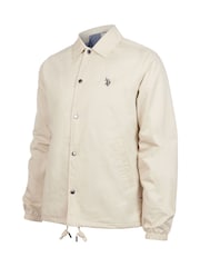U.S. Polo Assn. Brown Modern Mens 100% Cotton Coach Jacket - Image 9 of 9