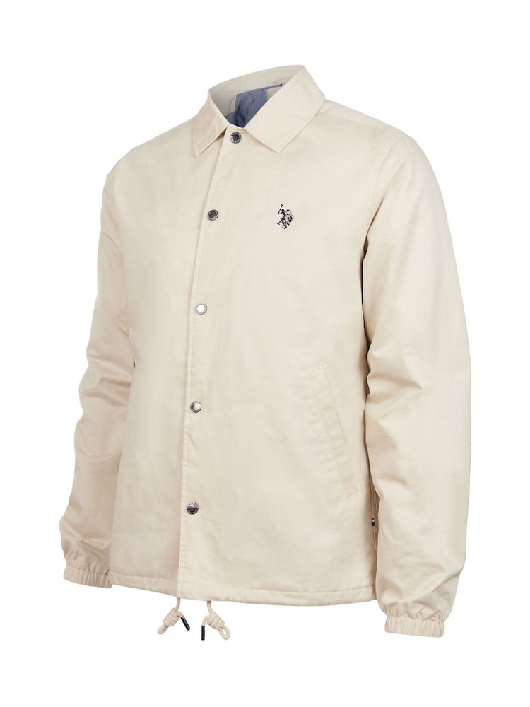 U.S. Polo Assn. Brown Modern Mens 100% Cotton Coach Jacket - Image 9 of 9