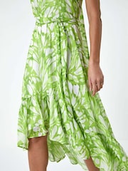 Roman Green Halter Neck Butterfly Print Dress - Image 5 of 5
