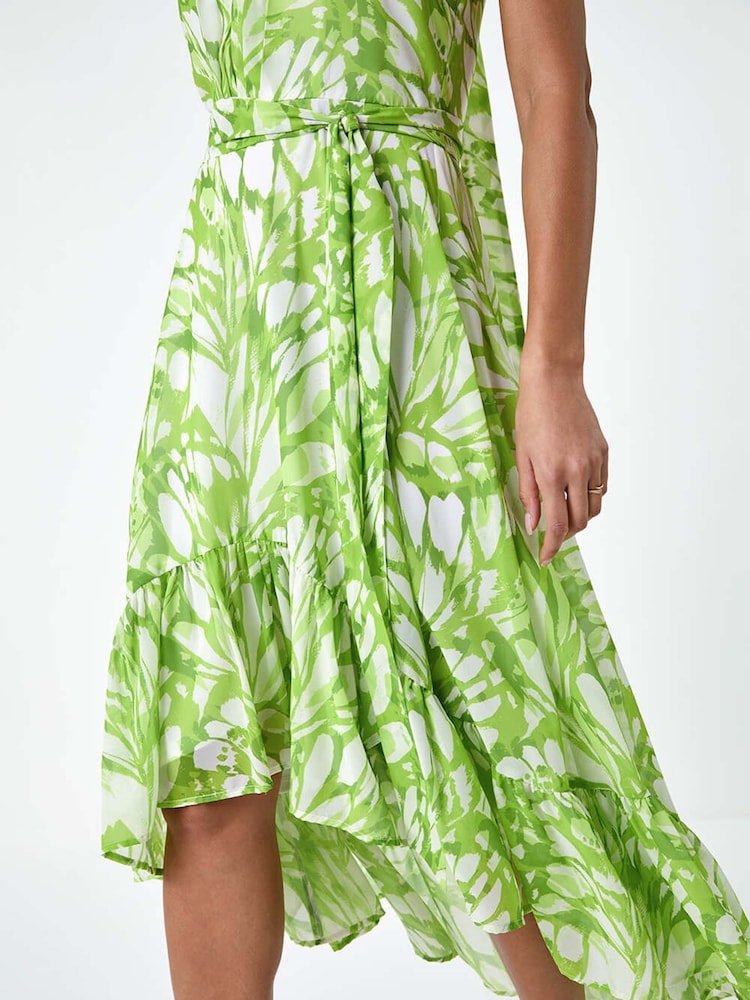 Roman Green Halter Neck Butterfly Print Dress - Image 5 of 5