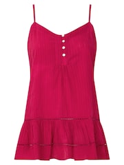 Joe Browns Pink Relaxed Ladder Lace 100% Cotton Cami - Image 5 of 5
