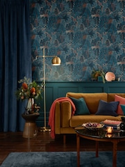 Graham & Brown Blue New Eden Wallpaper Sample - Image 1 of 3