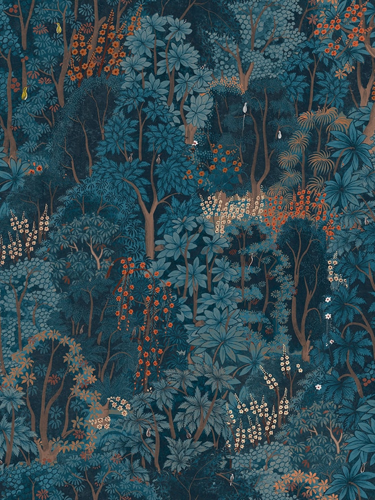 Graham & Brown Blue New Eden Wallpaper Sample - Image 2 of 3